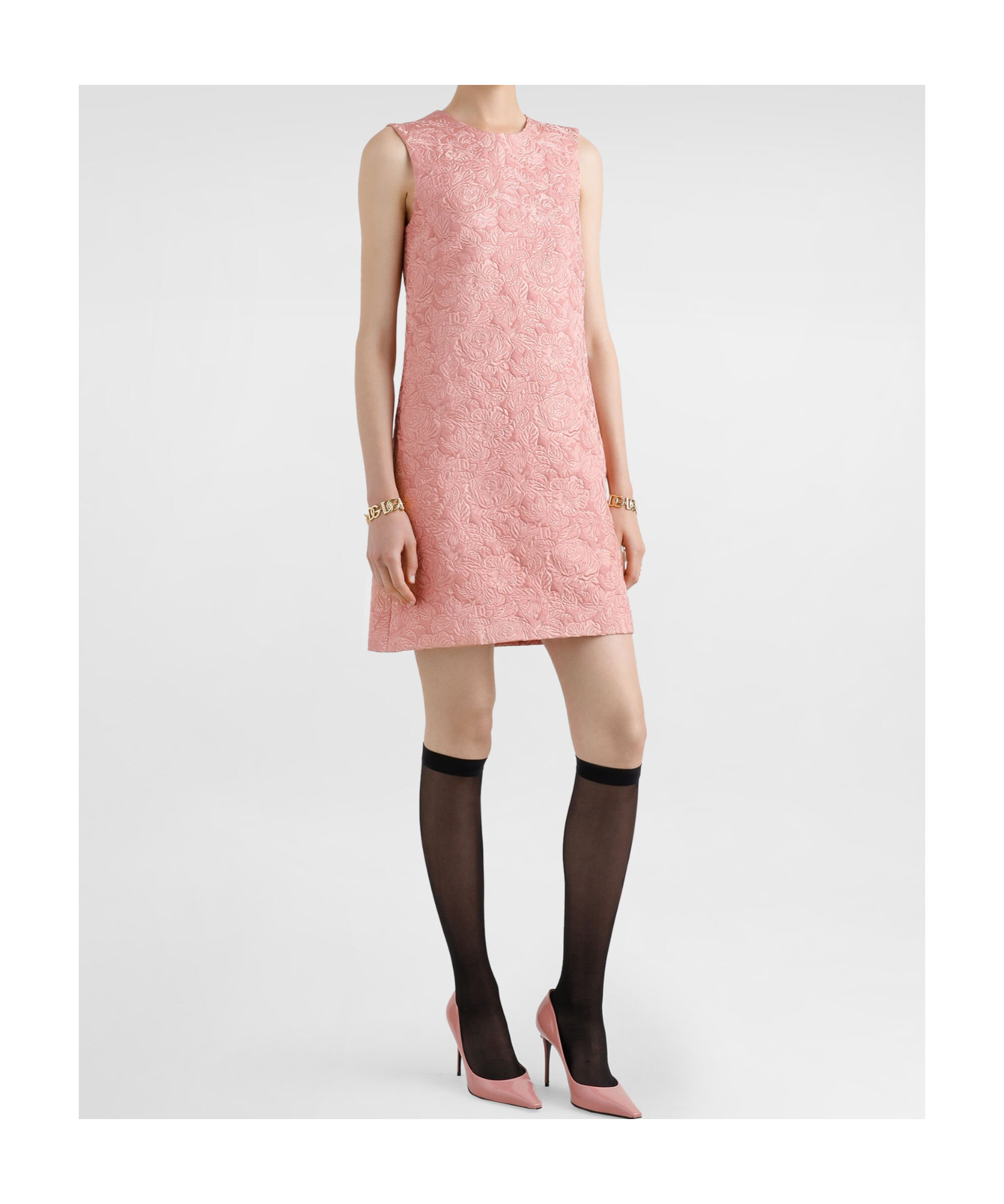 Dolce & Gabbana Short Floral Sack Dress In Pink