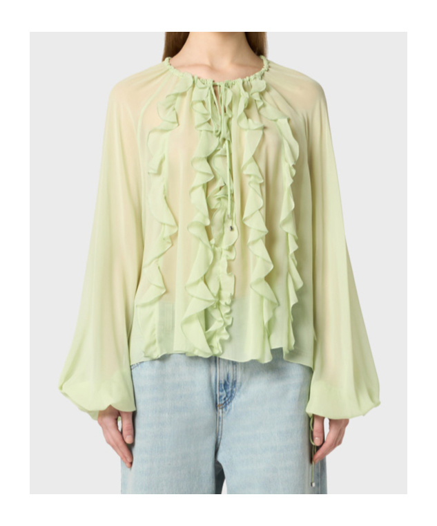 Blumarine Long-sleeved Shirt In Nude