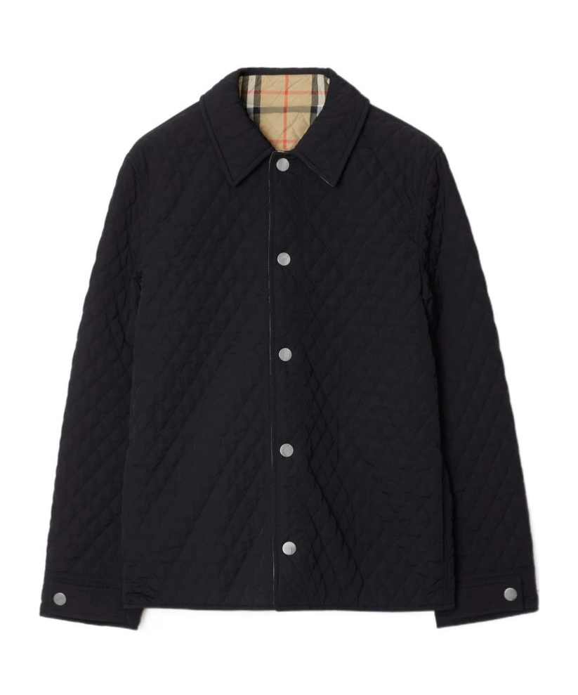 Burberry Reversible Quilted Nylon Jacket In Black