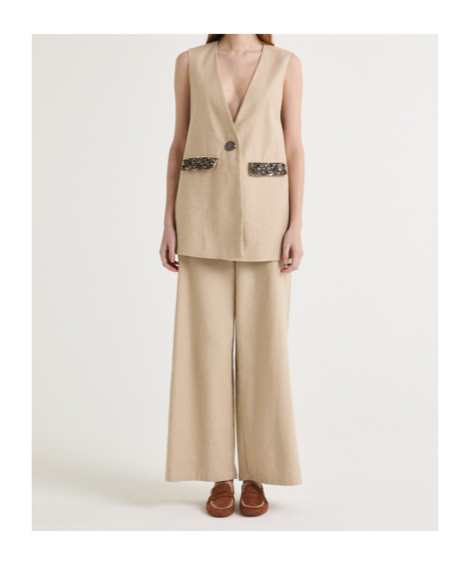 Maliparmi Sequin-embellished V-neck Waistcoat In Green
