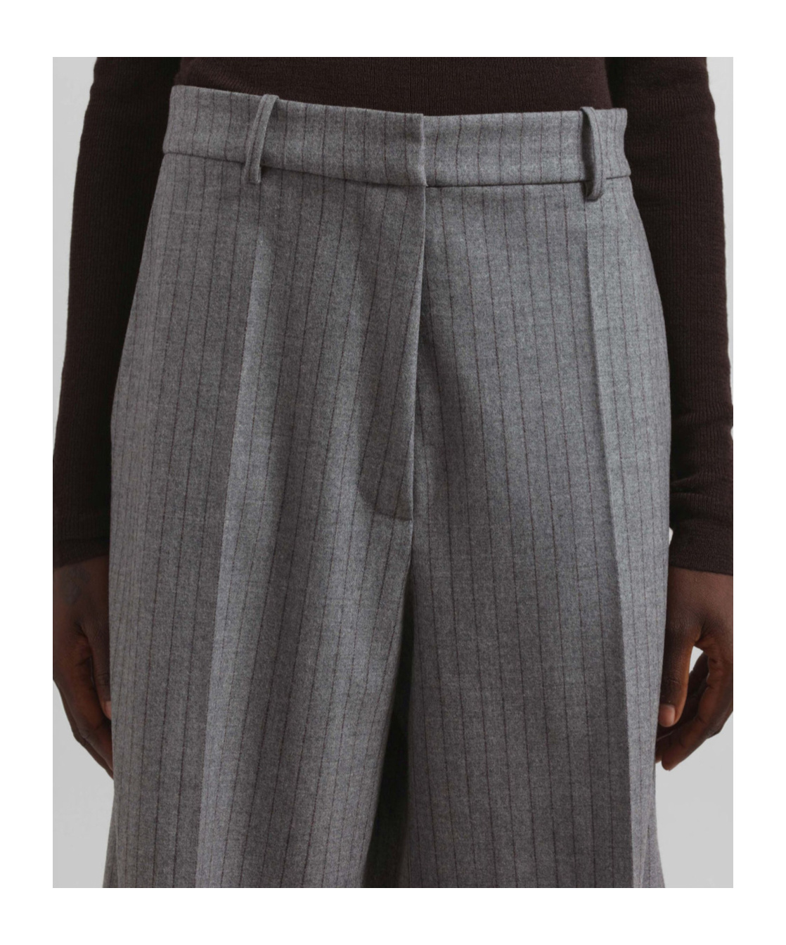 The Frankie Shop Casual Pants With Belt Loops In Gray