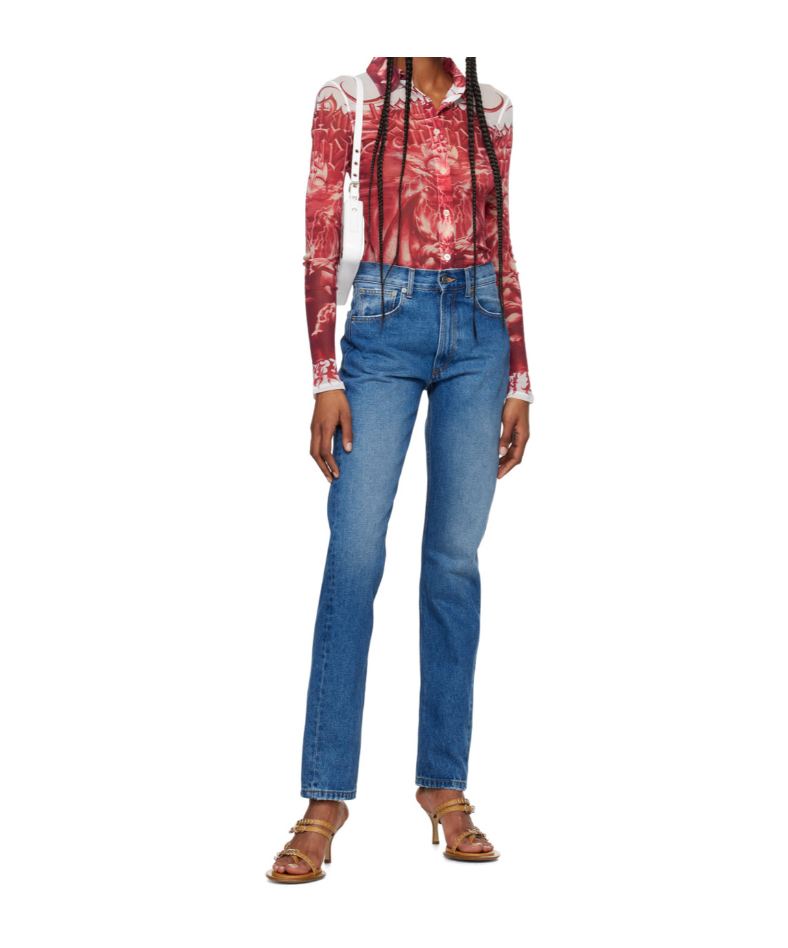 Jean Paul Gaultier Long-sleeved Shirt In Blue