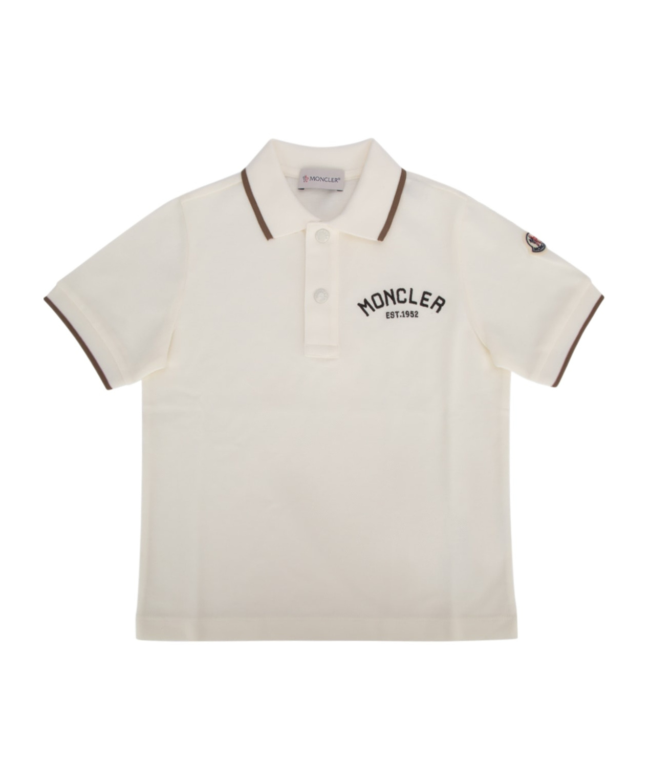 Moncler Logo-embroidered Polo Shirt In White