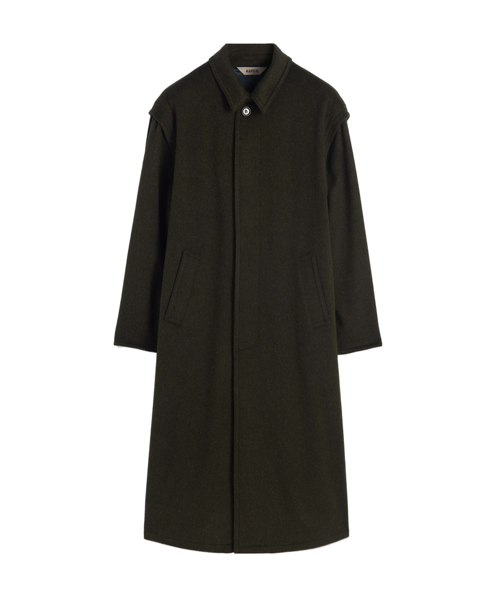 Aspesi Ernest Virgin Wool And Alpaca Coat In Green