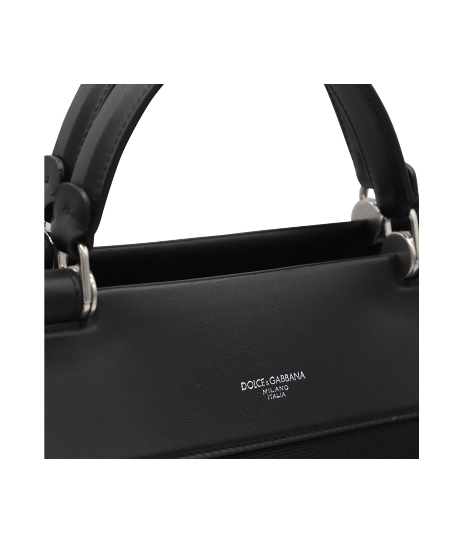 Dolce & Gabbana Dolce&gabbana Black Fabric And Leather Tote Bag In Black