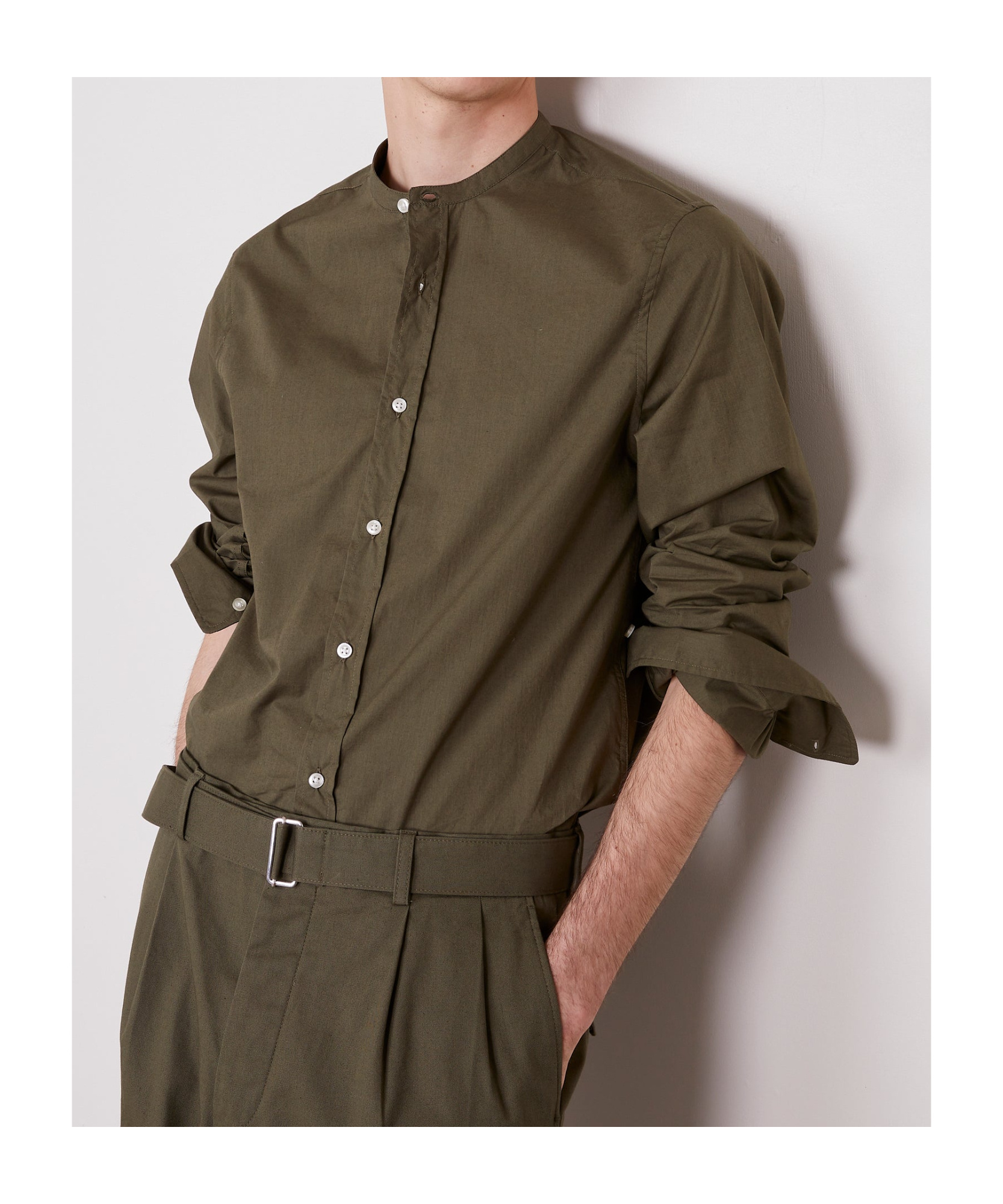 Shop Officine Generale Organic Cotton Shirt In Green