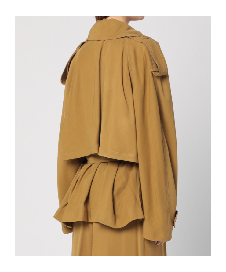 The Andamane Double-breasted Overcoat With Belted Epaulettes In Brown