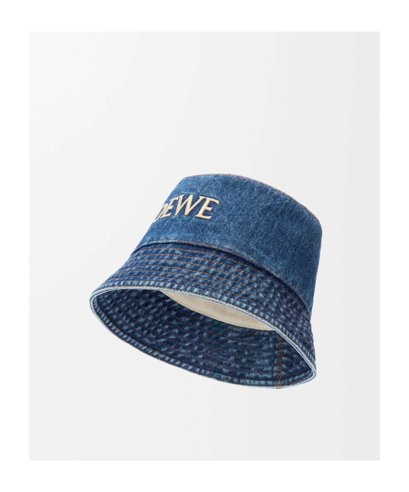 Loewe Quilted Bucket Hat In Blue