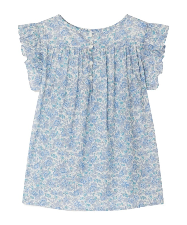 Bonpoint Fidji Pleated Shirt In Blue