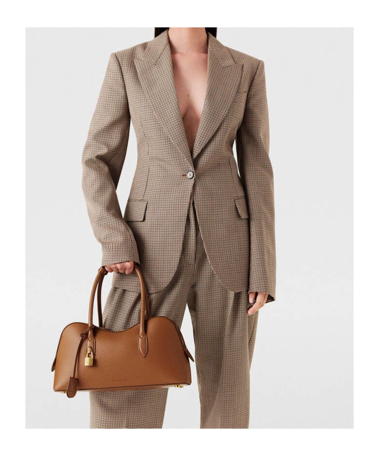 Stella Mccartney Checkered Blazer In Nude