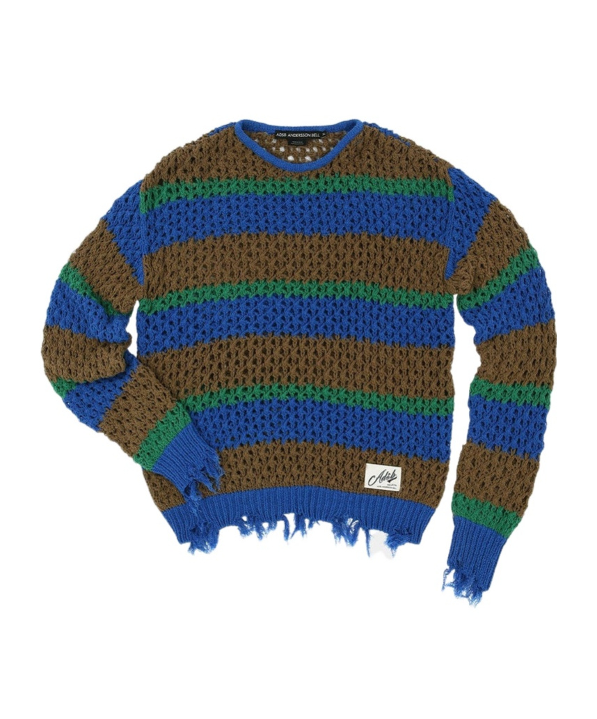 Andersson Bell Multicolor Damaged Stripe Sweater In Multi-color