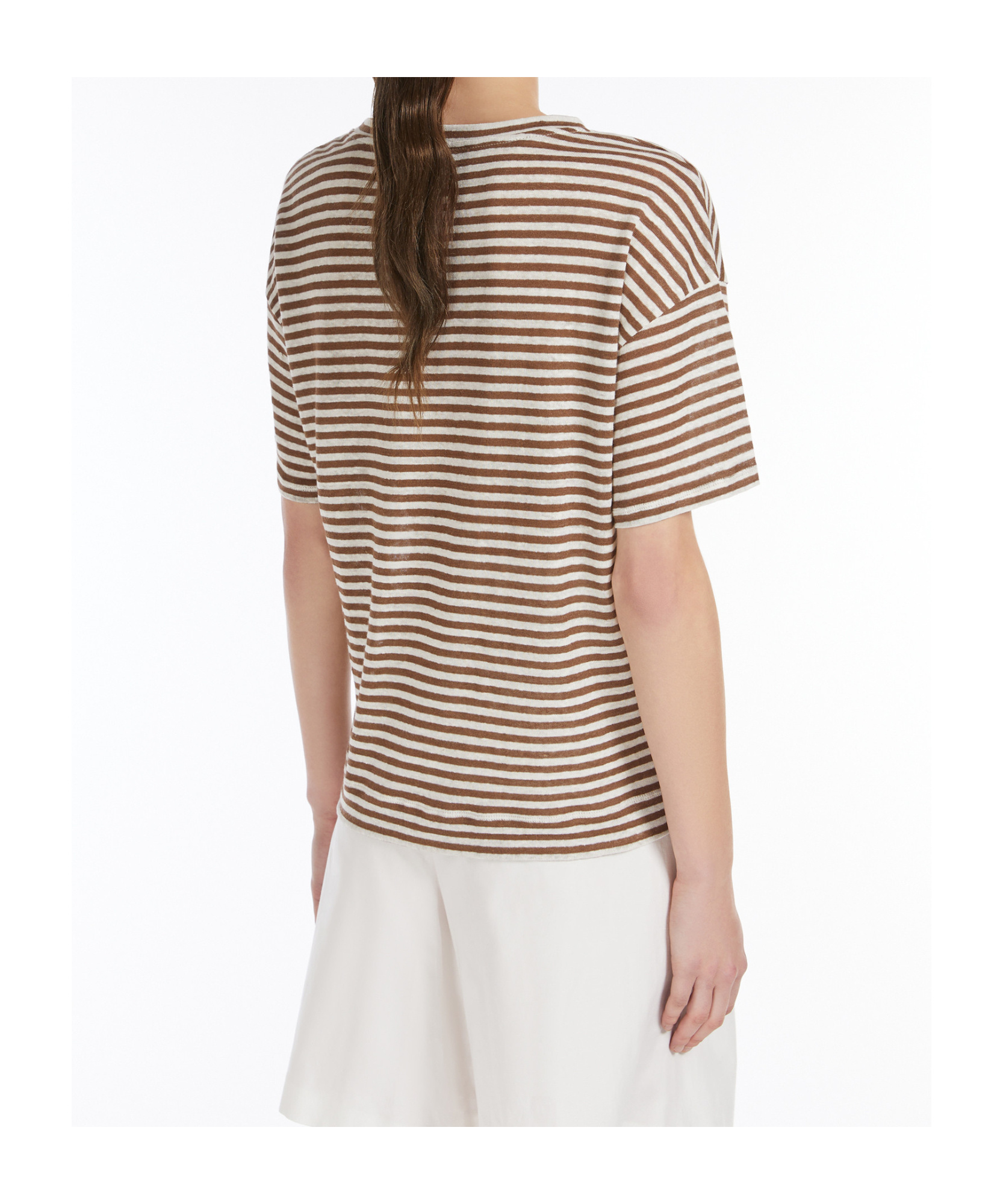 Weekend Max Mara Linen Jersey Blouse In Brown