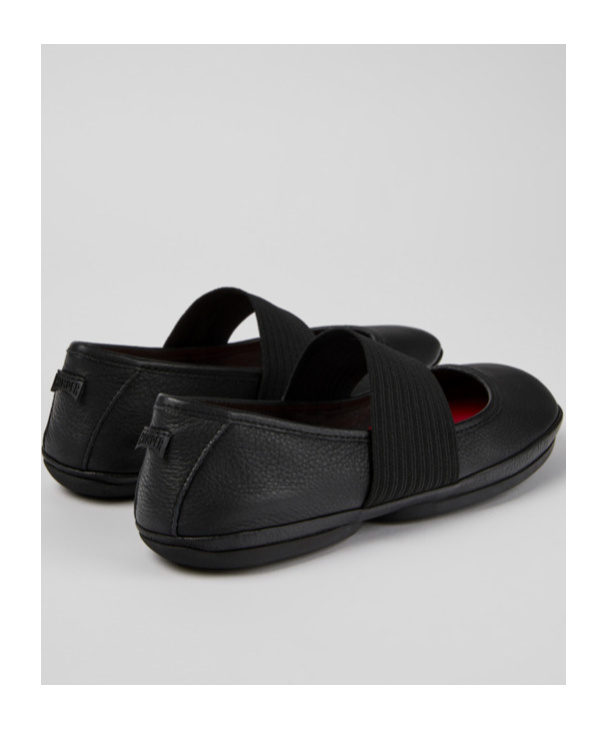 Camper Right Nina Leather Ballerina Flat In Black