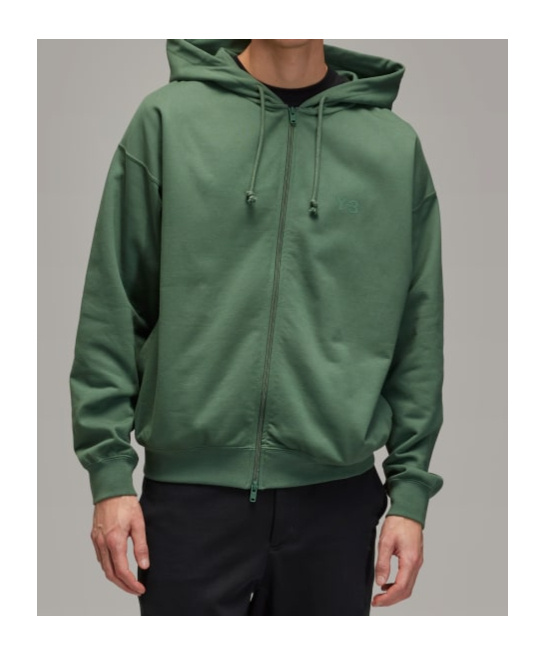 Y-3 French Terry Zip Hoodie In Green
