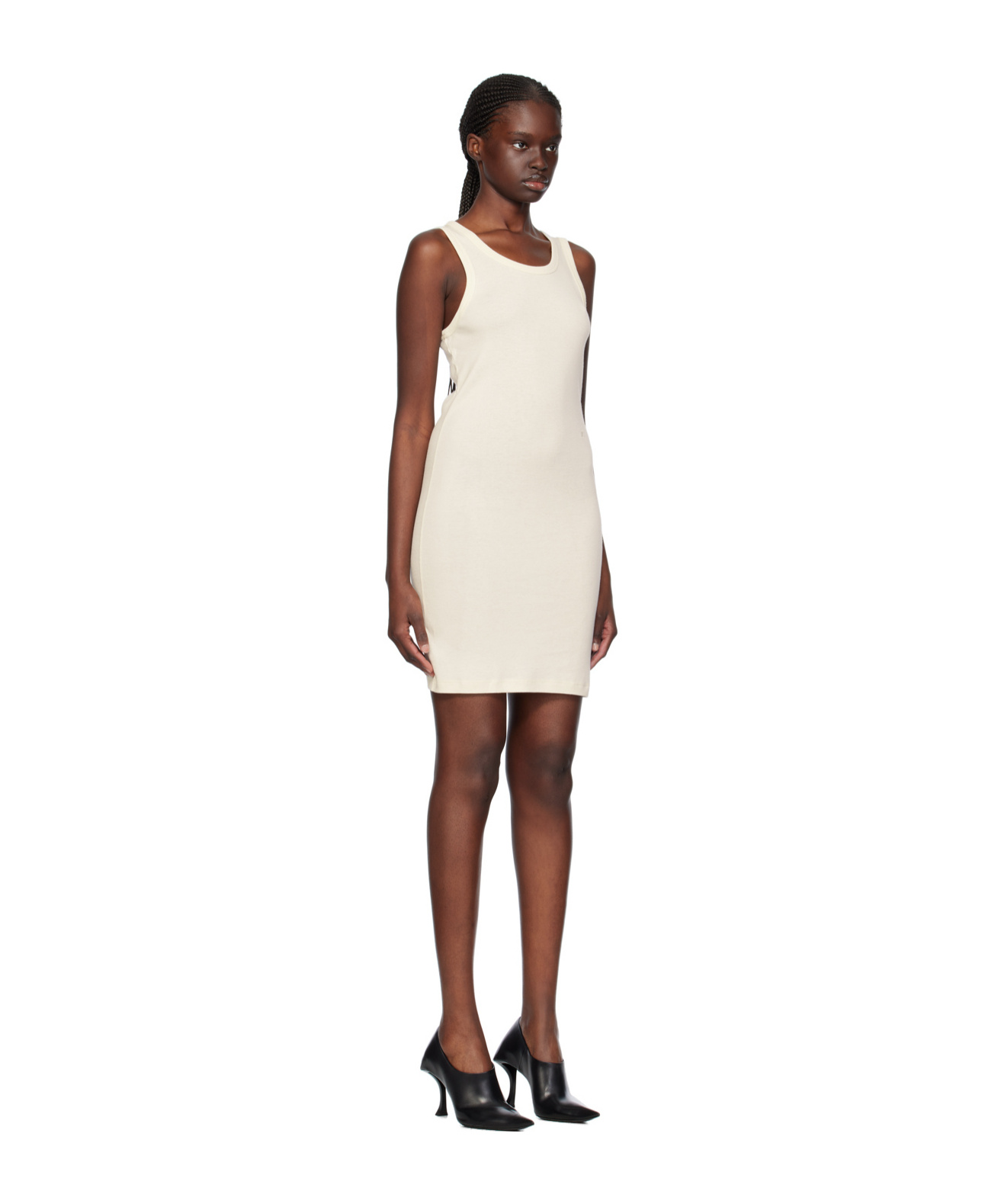 Helmut Lang Rib Tank Dress In White