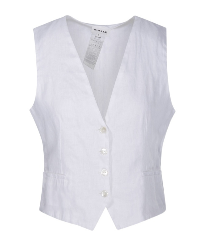 P.a.r.o.s.h Button-up Linen Gilet