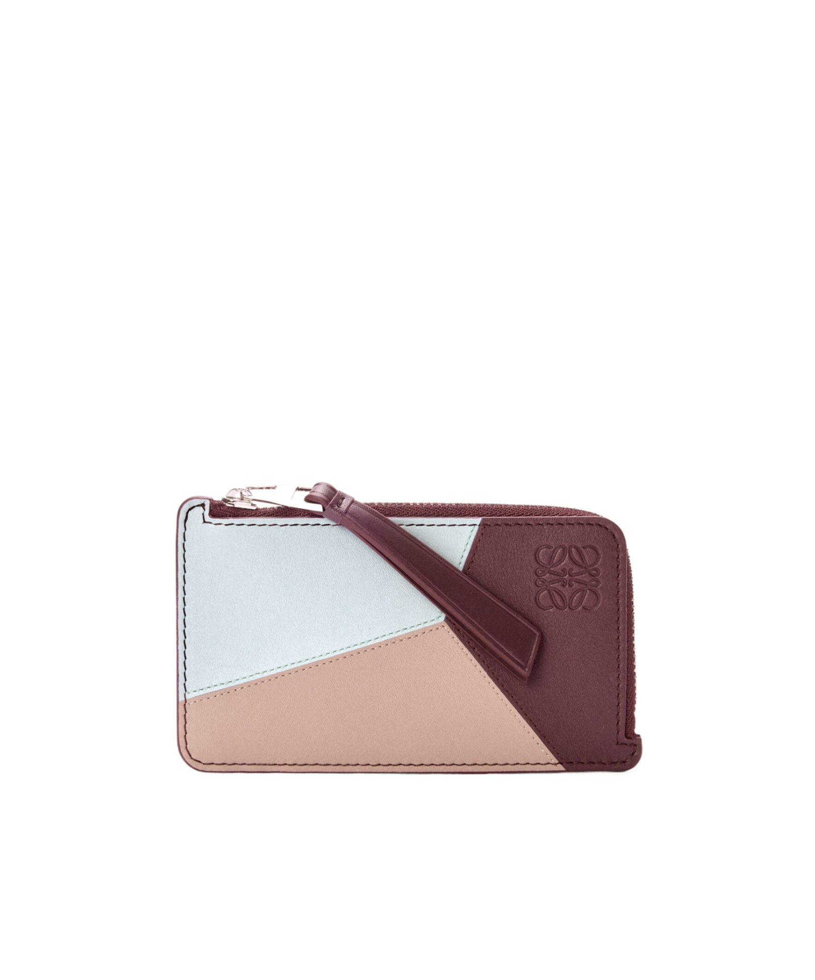 Loewe Zipper Card Holder In Burgundy