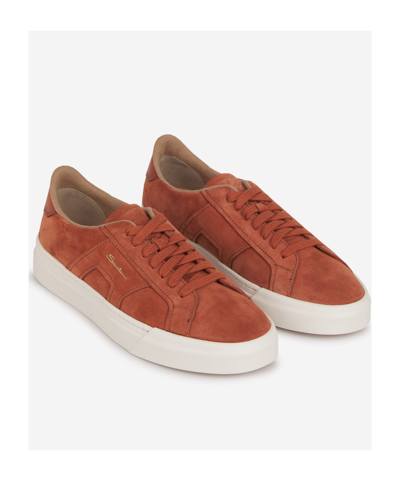 Santoni Sneakers In Suede In Red