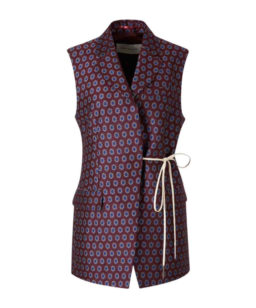 Dries Van Noten Sleeveless Vest In Burgundy