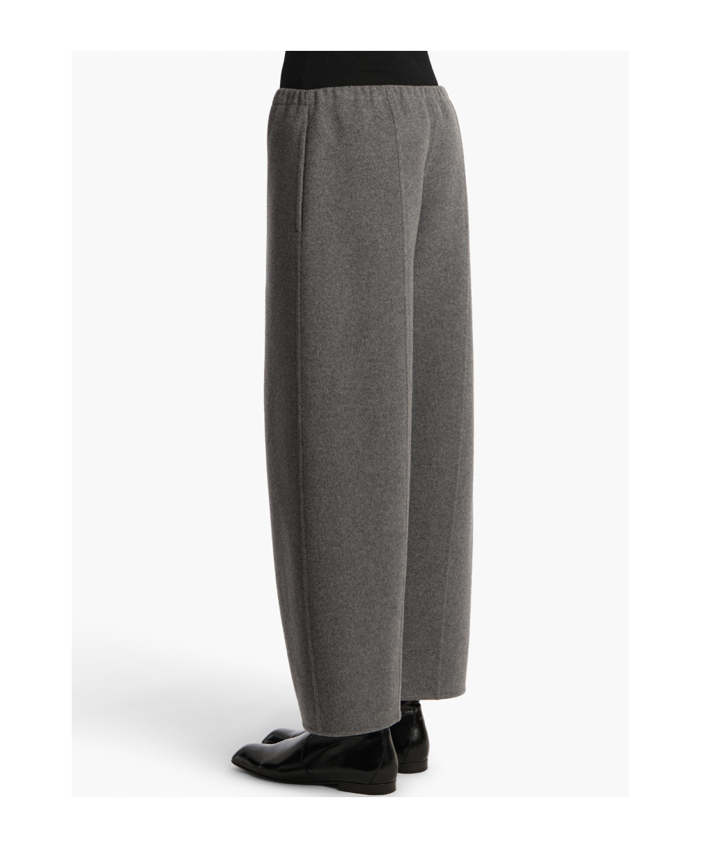 Khaite Elastic-waist Panelled Trousers In Gray