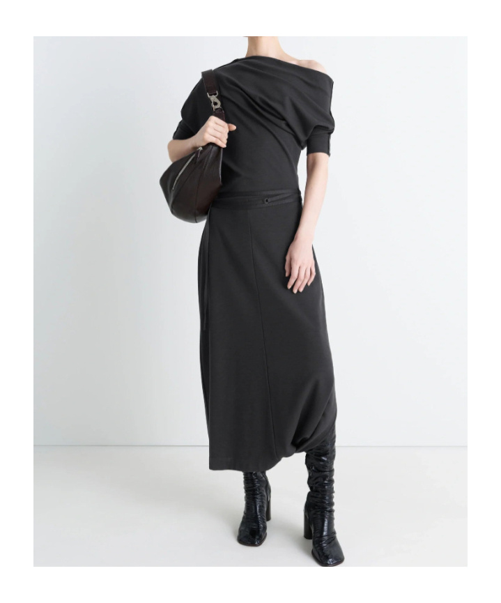 Lemaire Twisted Hem Dress In Black
