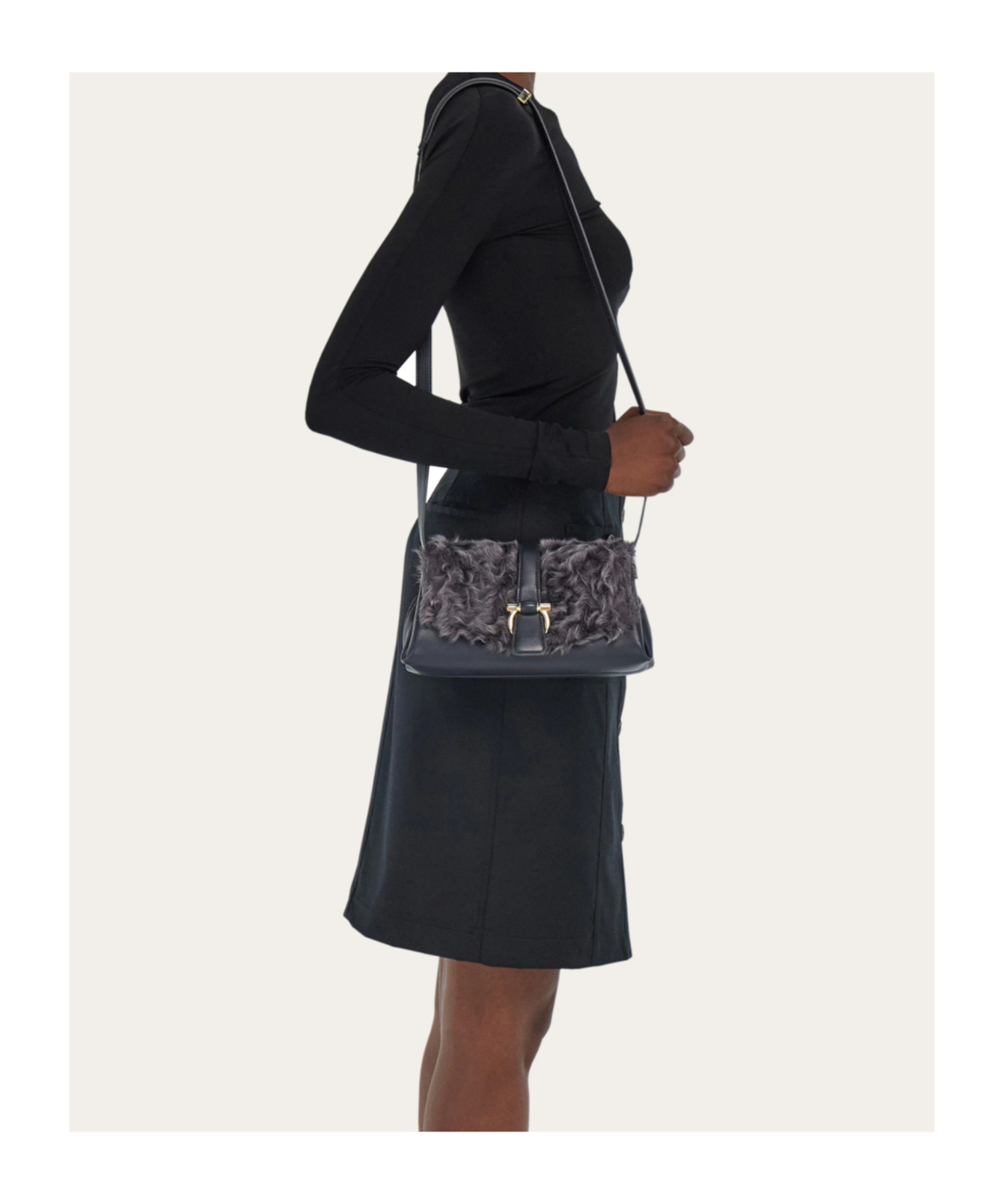 Ferragamo Front Flap Handbag (xs) In Gray