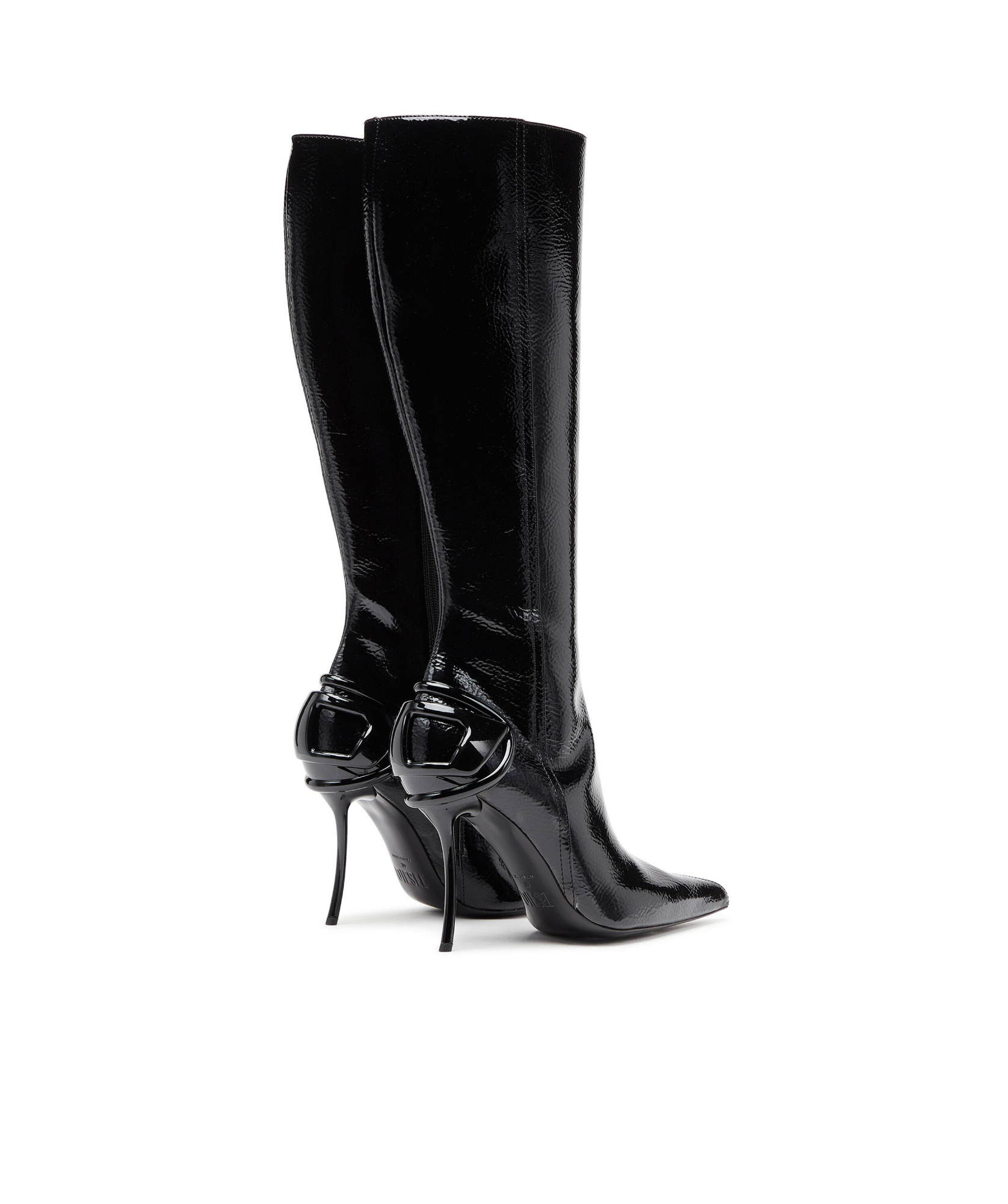 Diesel 110mm Leather Boots In Black