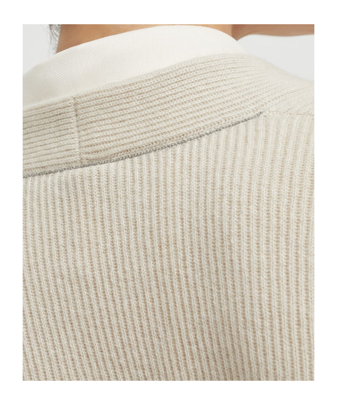Brunello Cucinelli Cashmere Layered Cardigan In White