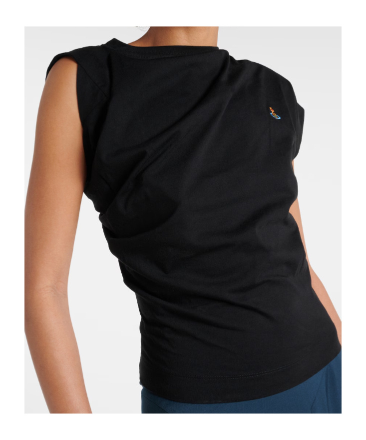 Vivienne Westwood Asymmetric Cotton Top In Black