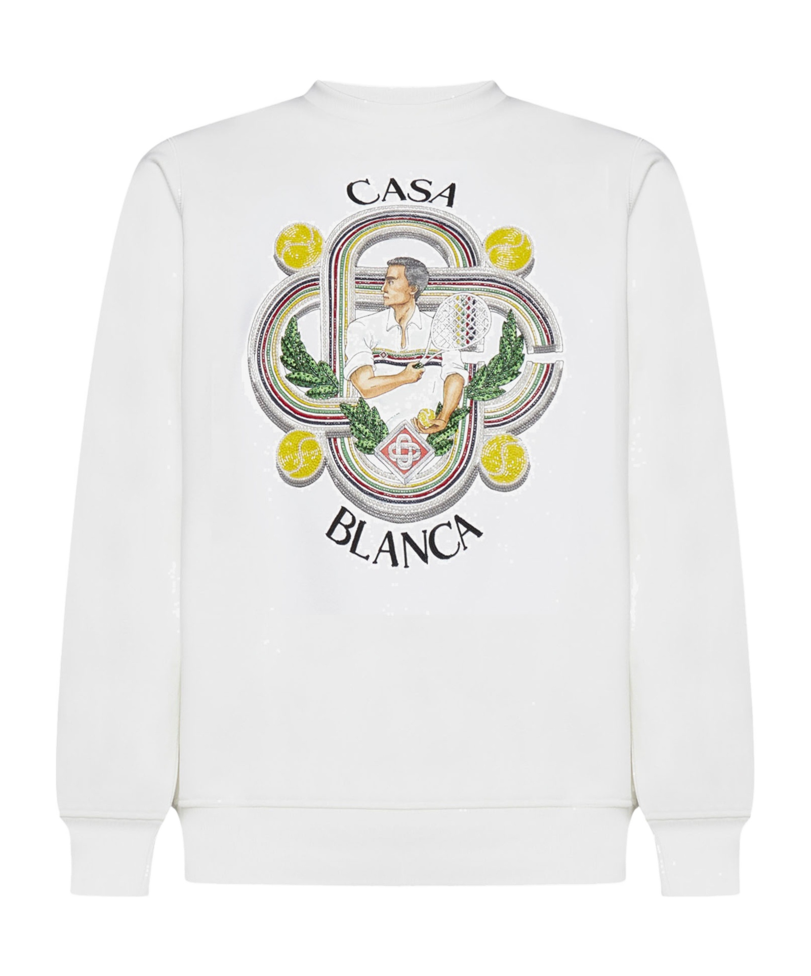 Casablanca Logo Crewneck Sweatshirt In White
