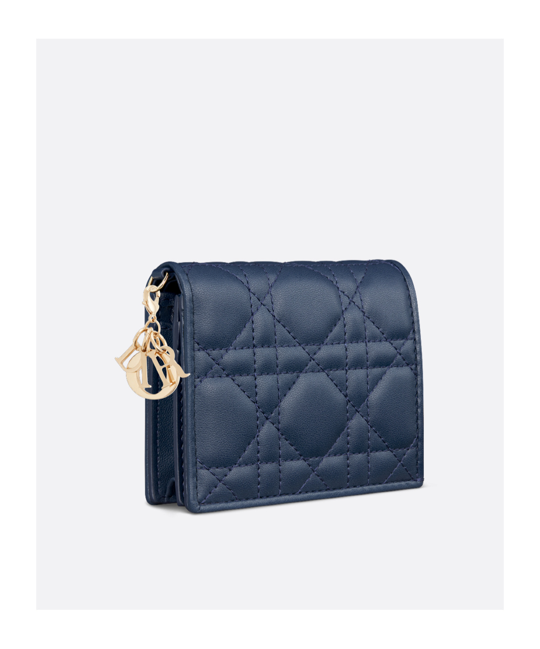 Dior Gardenia Lady Mini Wallet In Blue