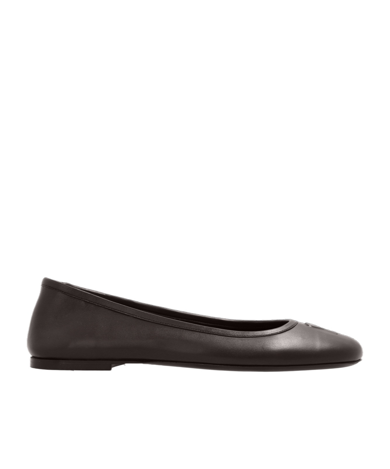Ami Alexandre Mattiussi Ami Logo Embossed Round-toe Ballet Flats In Black