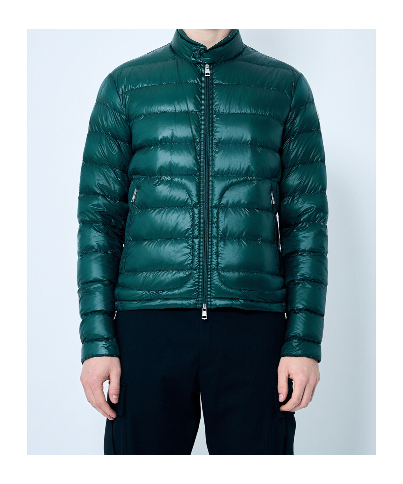 Moncler Logo-patch Padded Jacket In Blue