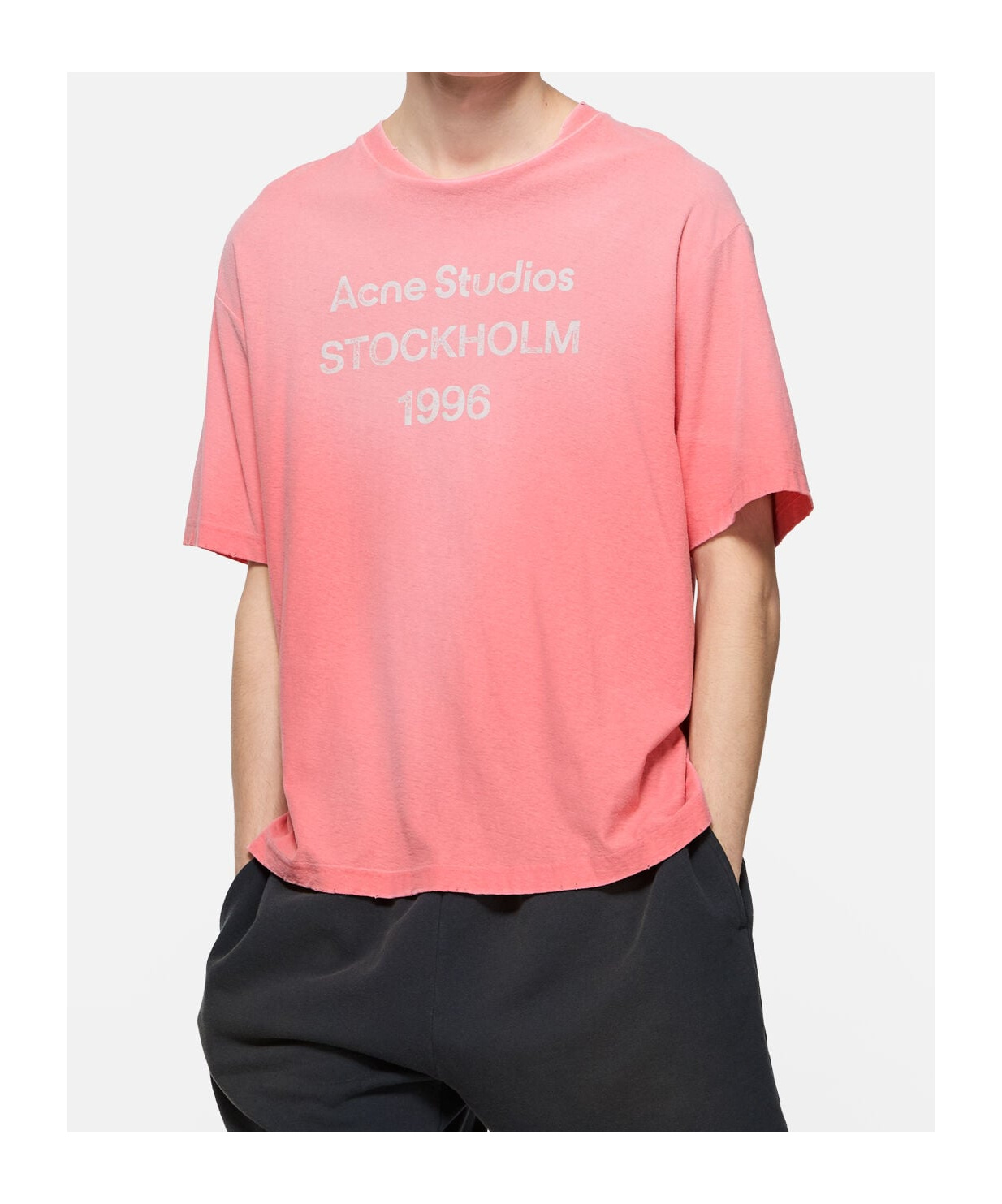 Acne Studios Sprayed Logo T-shirt In Pink