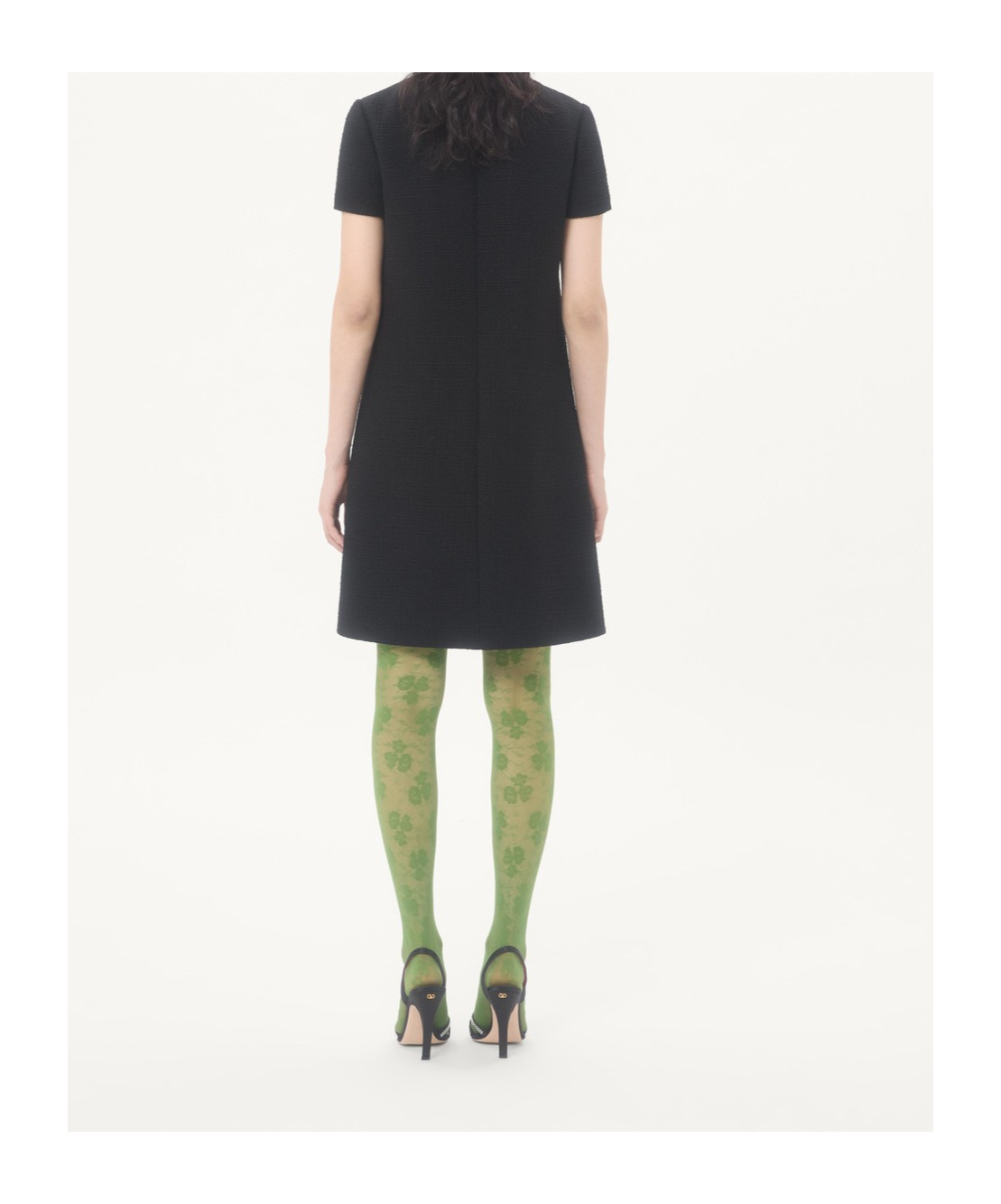 Valentino Short Dress In Plain Wool Tweed In Black
