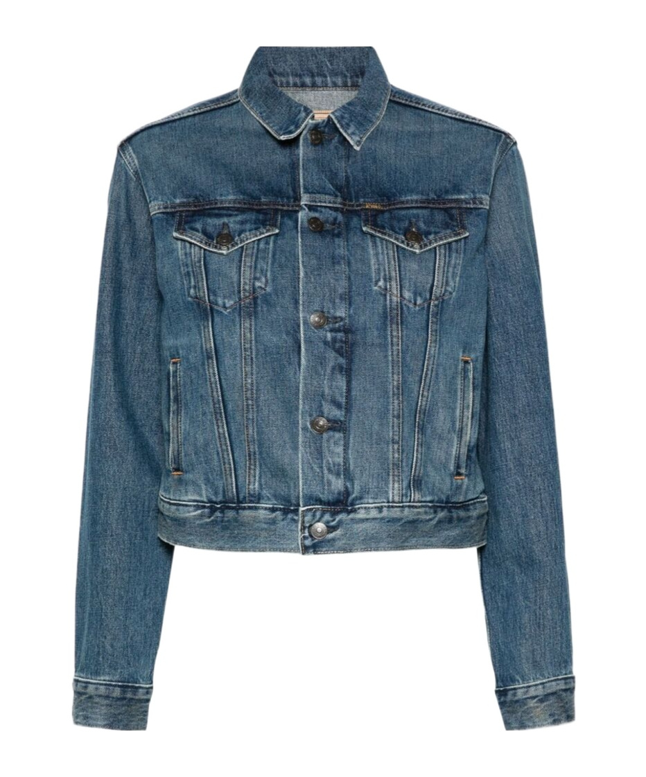 POLO RALPH LAUREN FLAG-PATCH DENIM JACKET 