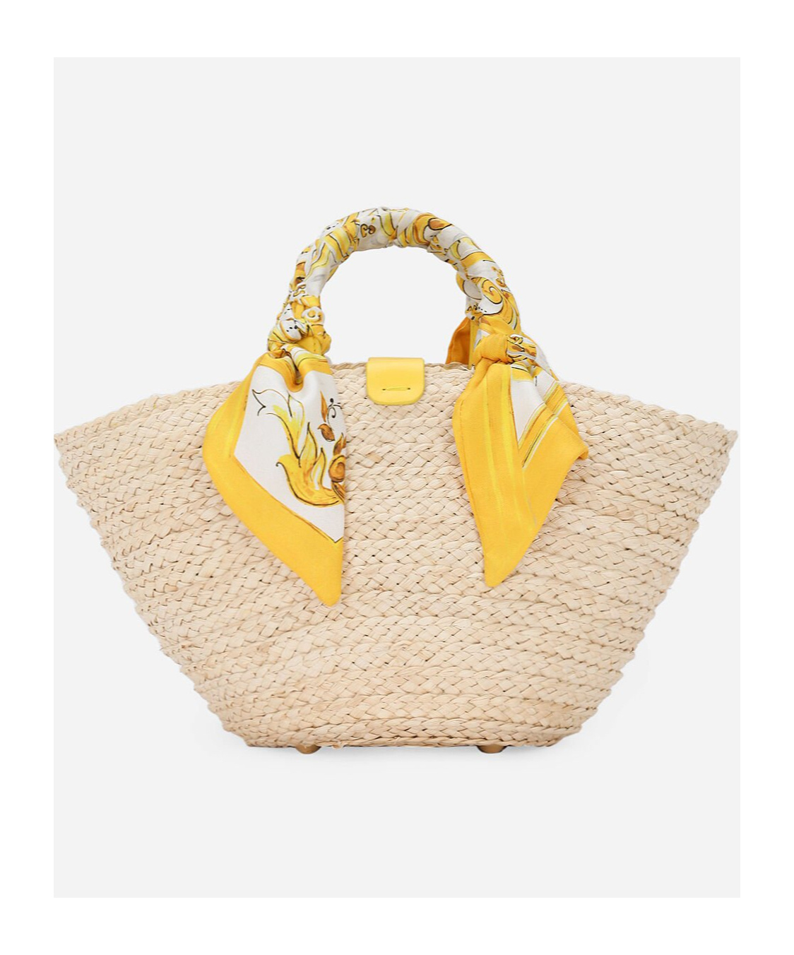 DOLCE & GABBANA SMALL KENDRA STRAW TOTE BAG