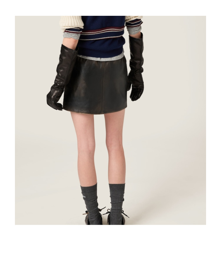 Miu Miu Elastic Waist Skirt In Black