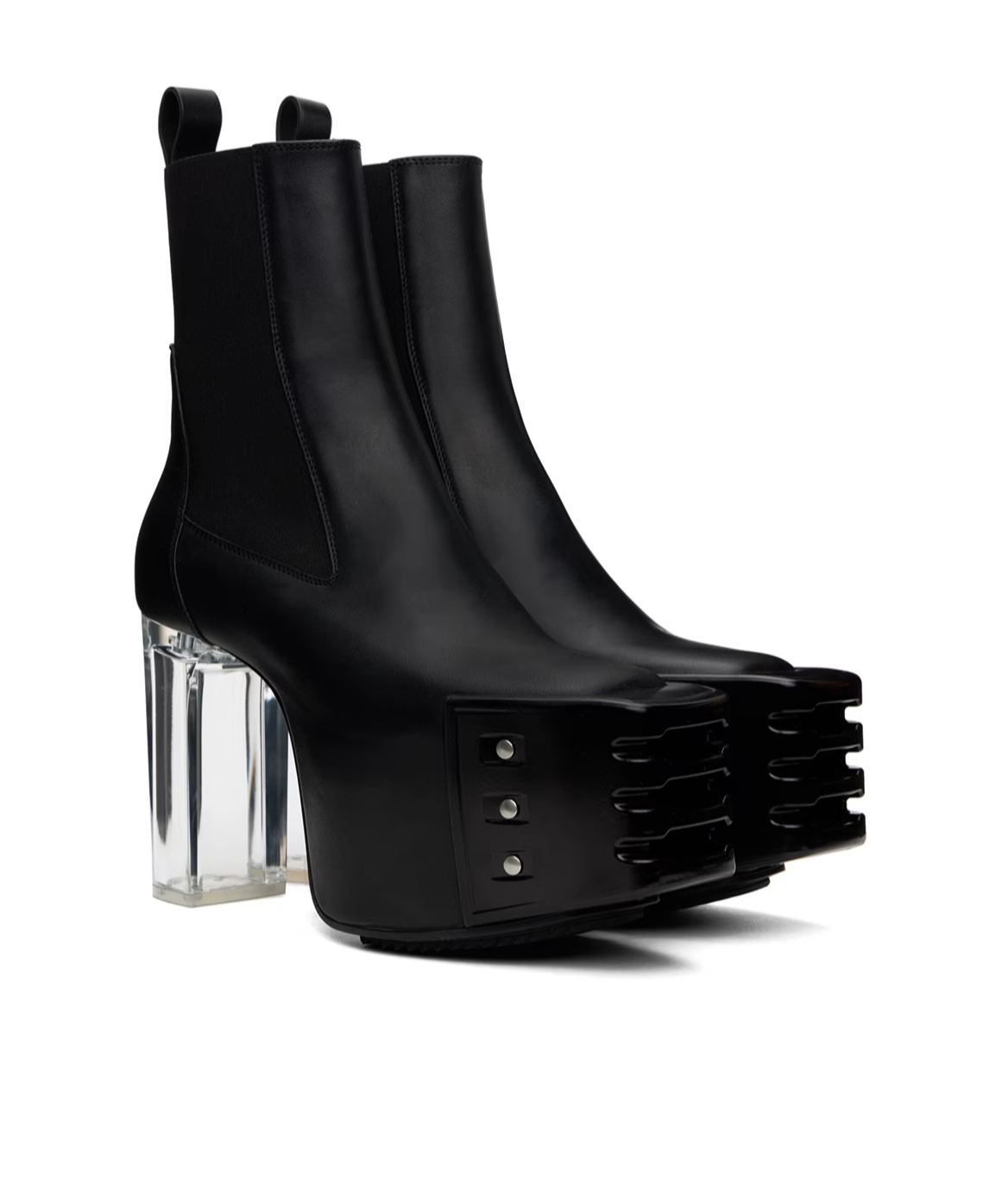 Rick Owens Grilled Platforms 45 High-heeled Boots In Black