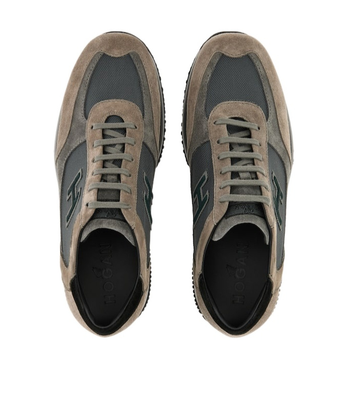 Hogan Interactive Lace-up Sneakers In Gray