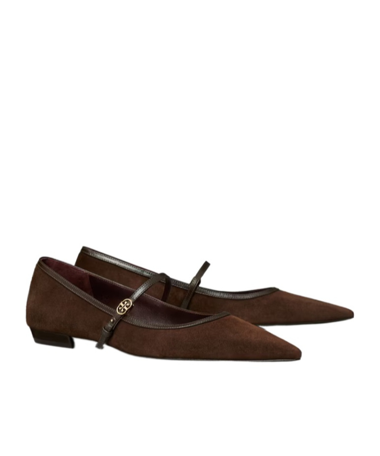 Tory Burch Double T Buckle Mary Jane In Brown