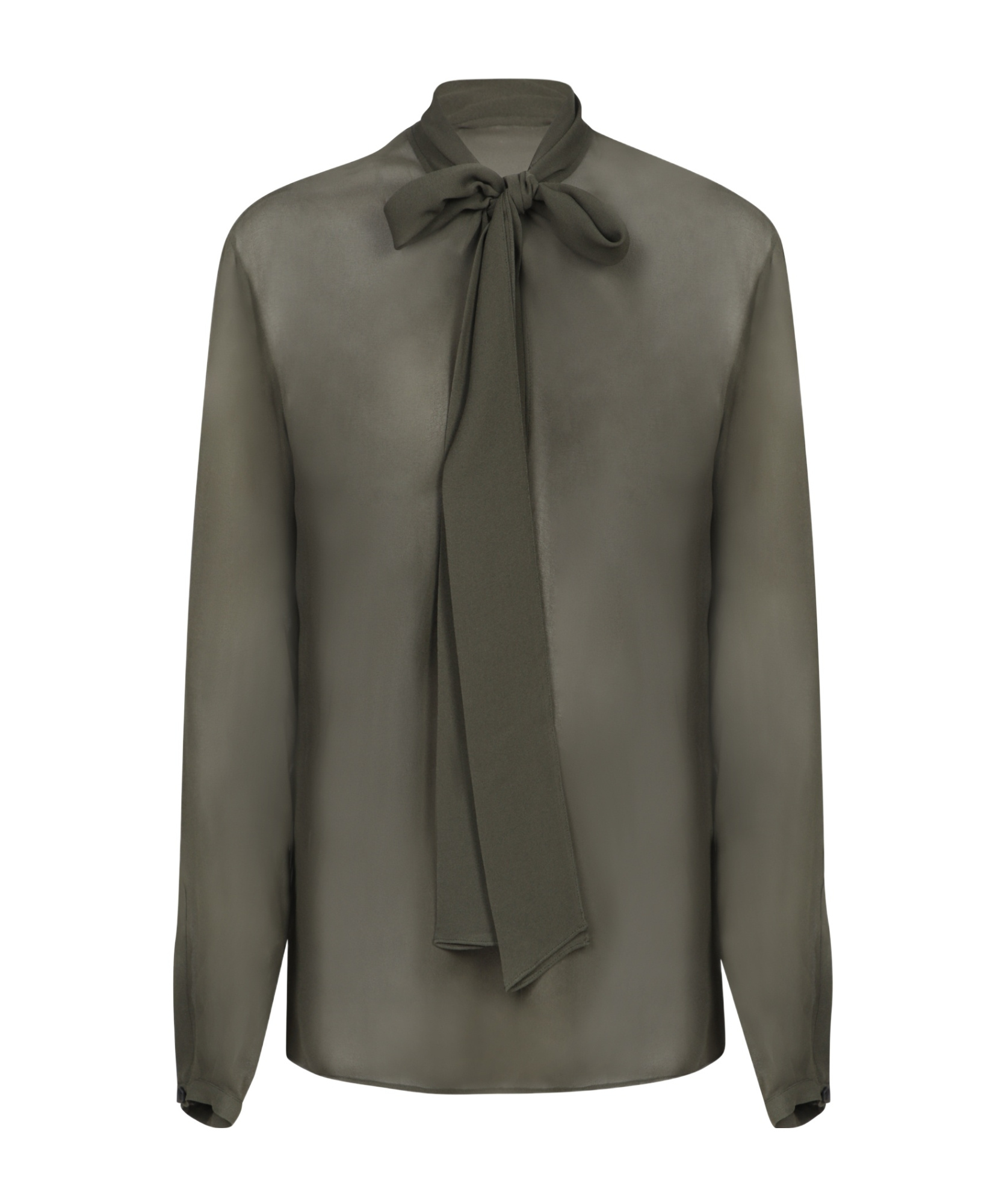 Alaïa Bow Detailed Georgette Blouse In Green