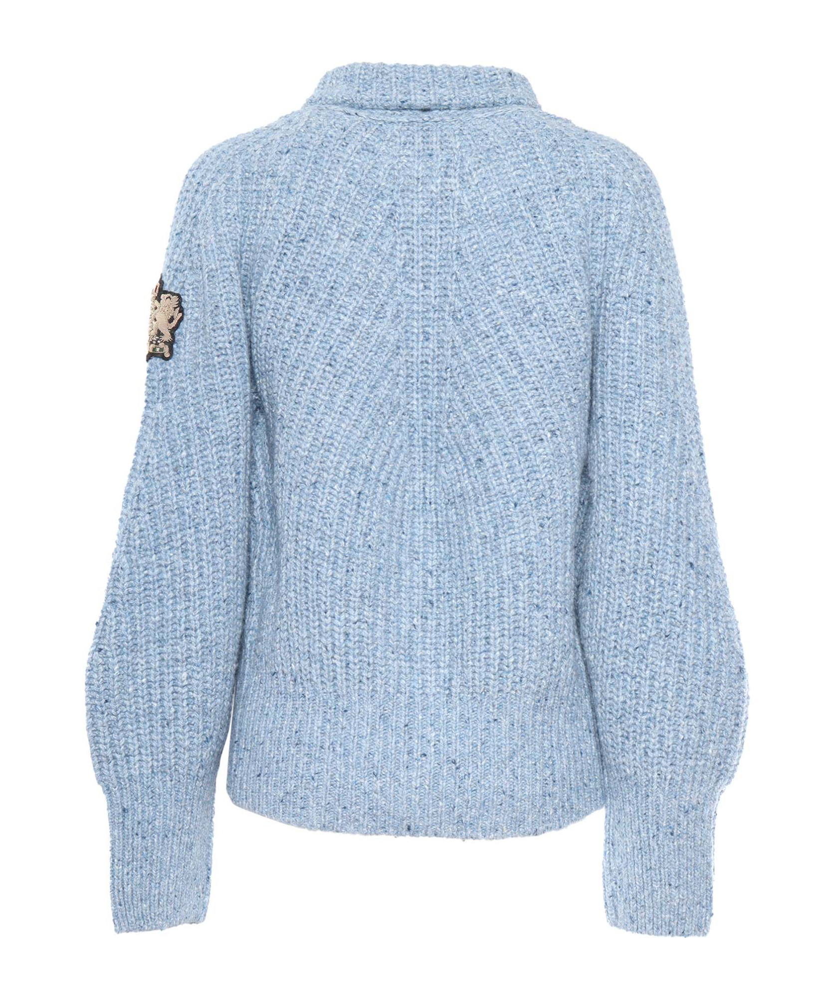 Ermanno Scervino Long-sleeved Knitted Cardigan In Blue