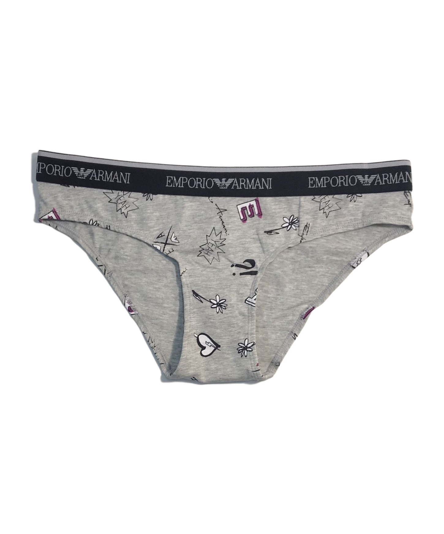 Emporio Armani Pattern Printed Briefs Pants In Gray