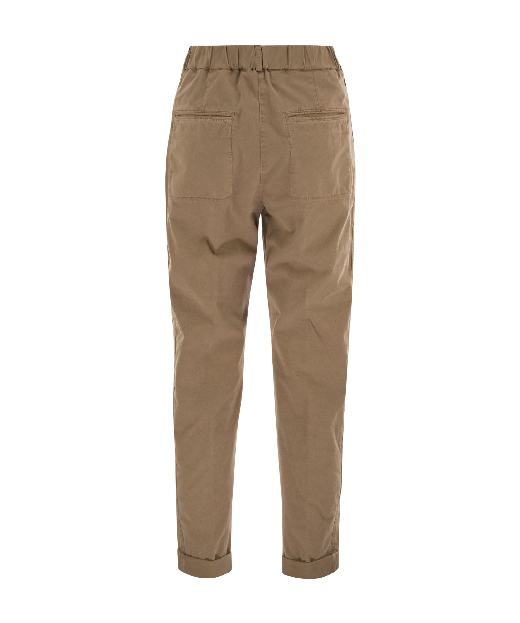 Peserico Women Garment Dyed Stretch Cotton Gabardine Trousers In Brown