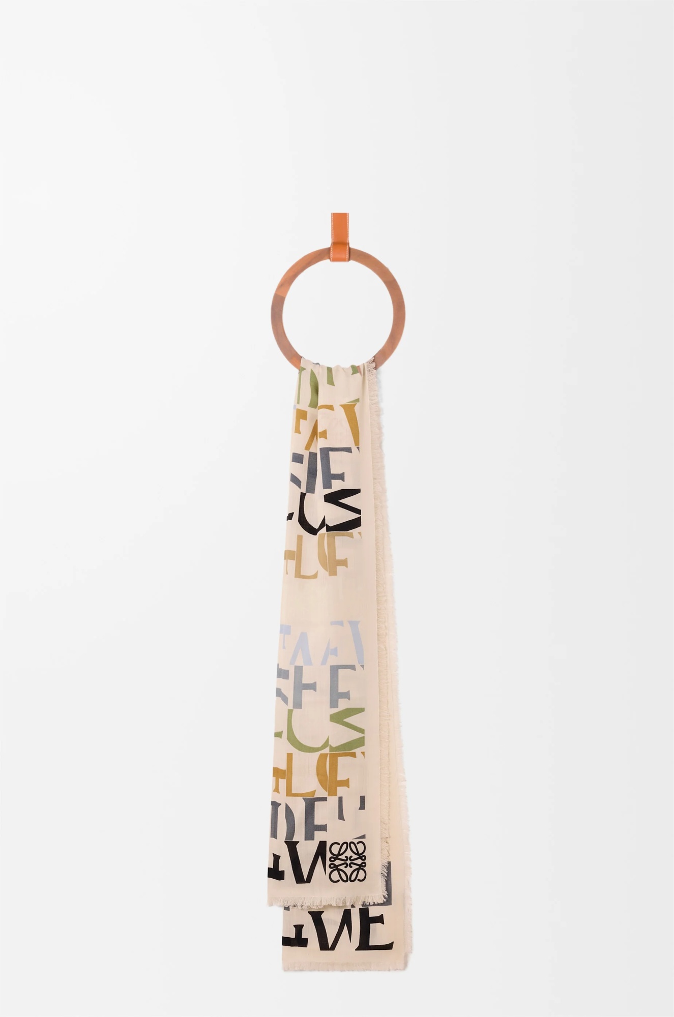 Loewe Rectangular Scarf In Neutral