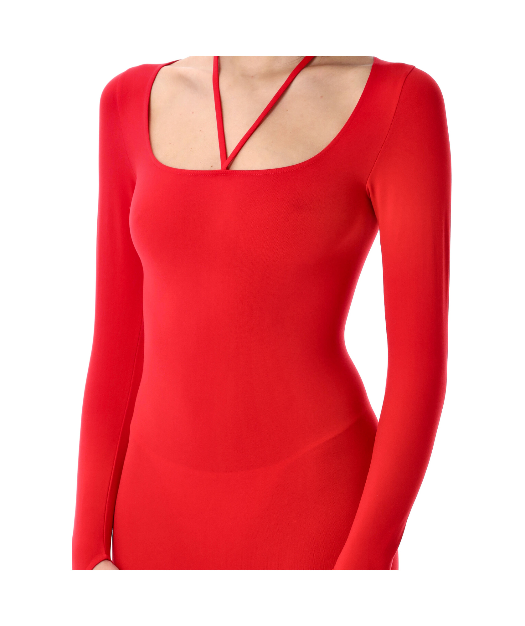 Andreädamo Andreadamo Sculpting Jersey Midi Gown In Orange