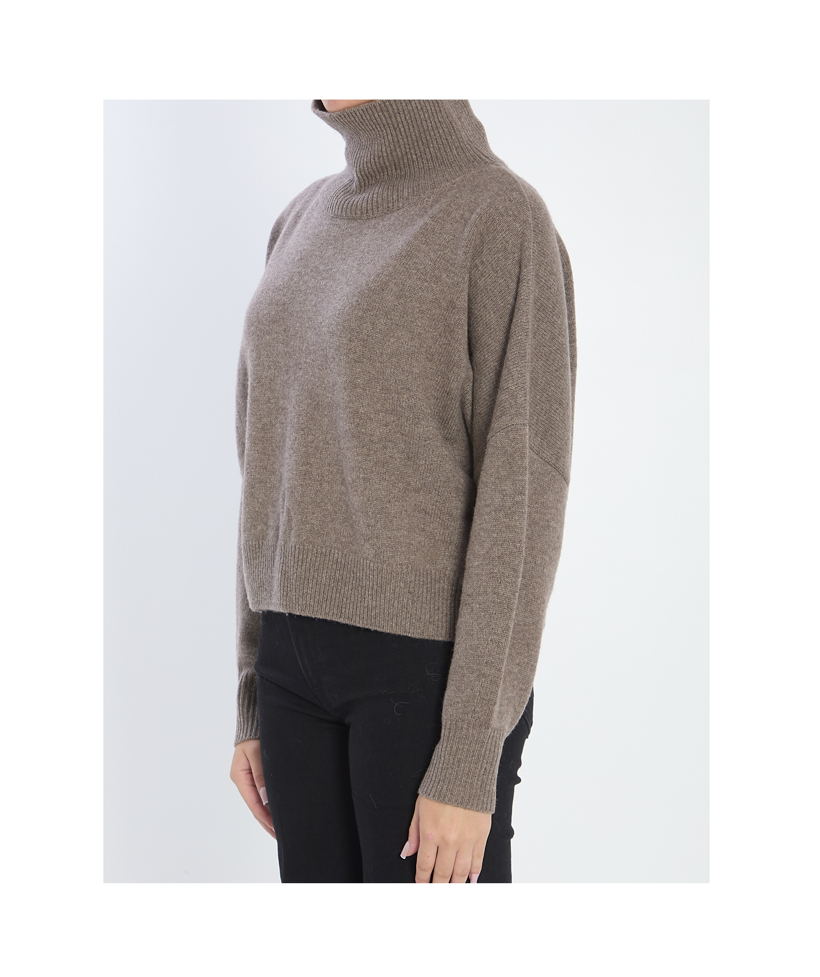 Loulou De Saison Luke Ribbed-collar Wool Sweater In Gray