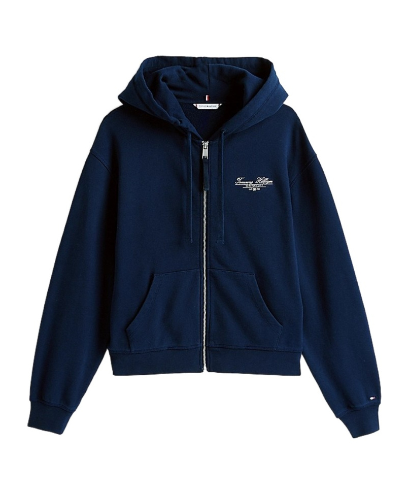TOMMY HILFIGER LOGO ZIP-THRU HOODY