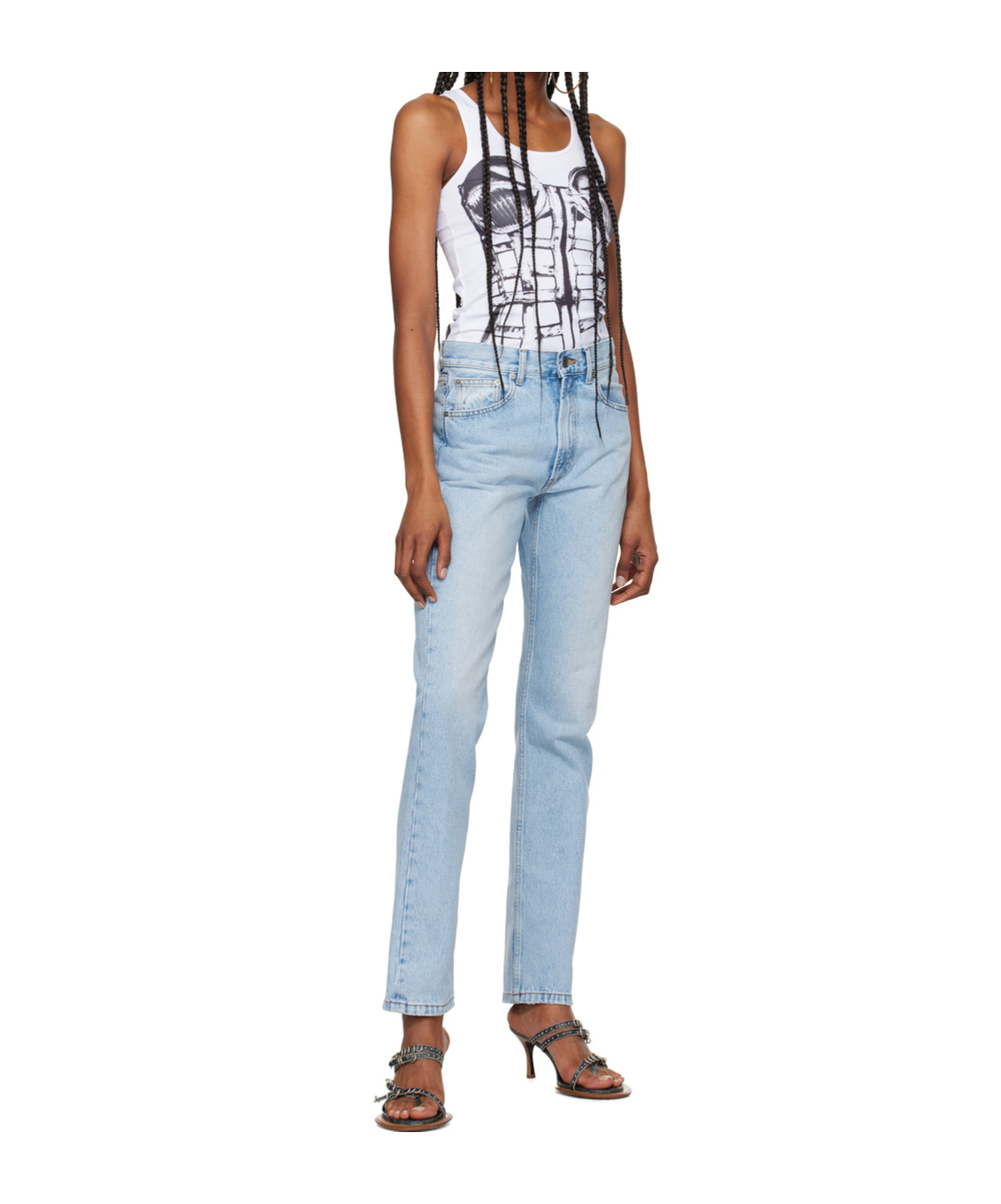 Jean Paul Gaultier Light-wash Tapered Jeans In Multi